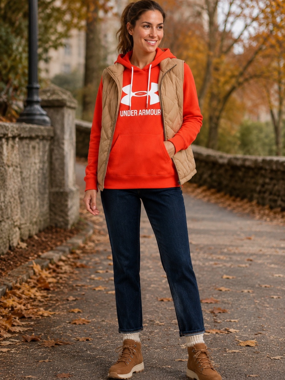 Under Armour Women's Bright Orange Pullover Hoodie